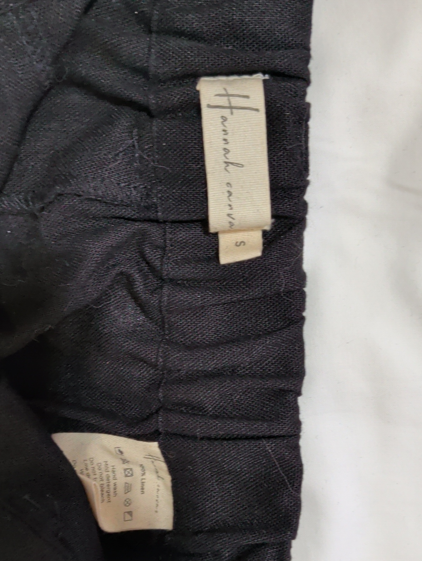 100% Linen Black Shorts Size S — image 5 of 5